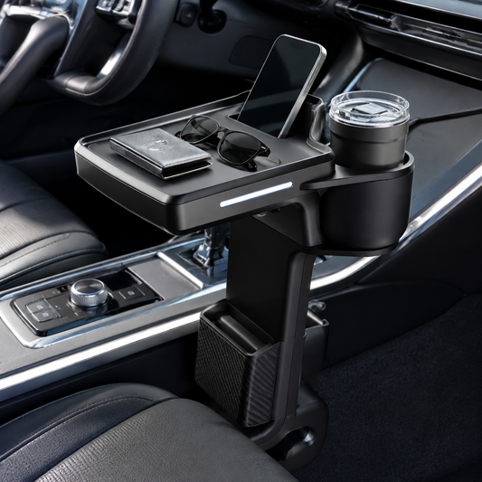Zunavya™ DriveDeck Pro Multi-Level Car Console Organizer with Phone Stand, Cup Holder & Side Storage