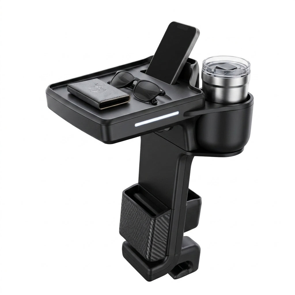 Zunavya™ DriveDeck Pro Multi-Level Car Console Organizer with Phone Stand, Cup Holder & Side Storage